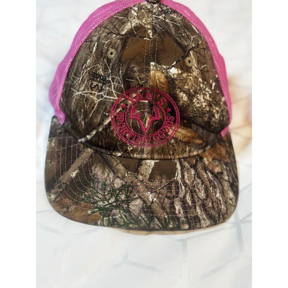 Van's Sporting Goods Hat Women's Pink Camo Mesh Adjustable Strap Back Cap Hunt‎